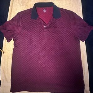 George Burgundy Polo with Black Collar